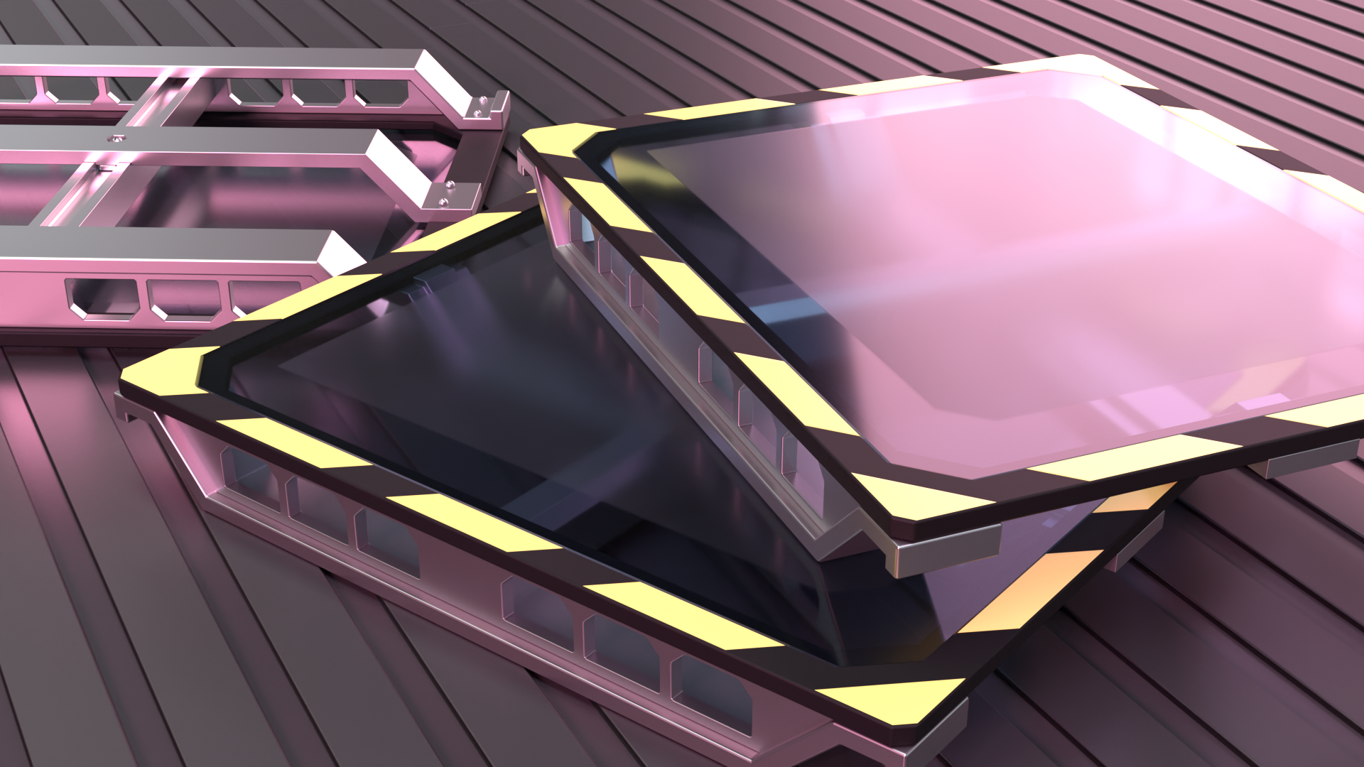 I actually looked up the standard dimensions for an european palette and worked the base mesh from it. The rest was just making sure it looked sci-fi enough.