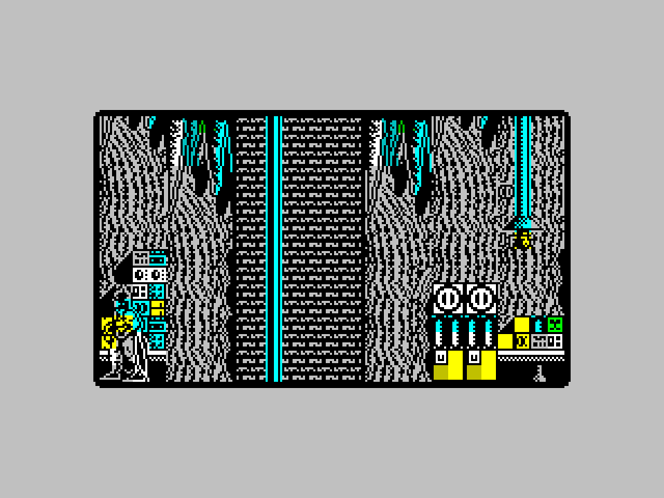 Exemple de color clash sur ZX Spectrum. Observez comment Batman prend les couleurs du fond.